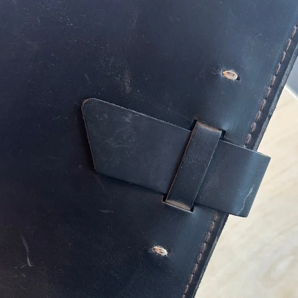 RUSTICO VEGETABLE TANNED BLACK LEATHER JOURNAL WITH PAPER